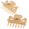 Camila Paris CP3047 French Hair Clips For Women, 1.5 Inch Set Of 2 Beige Girls Hair Claw Clips Jaw Fashion Durable Styling Hair Accessories For Women, Strong Hold No Slip Grip, Made In France