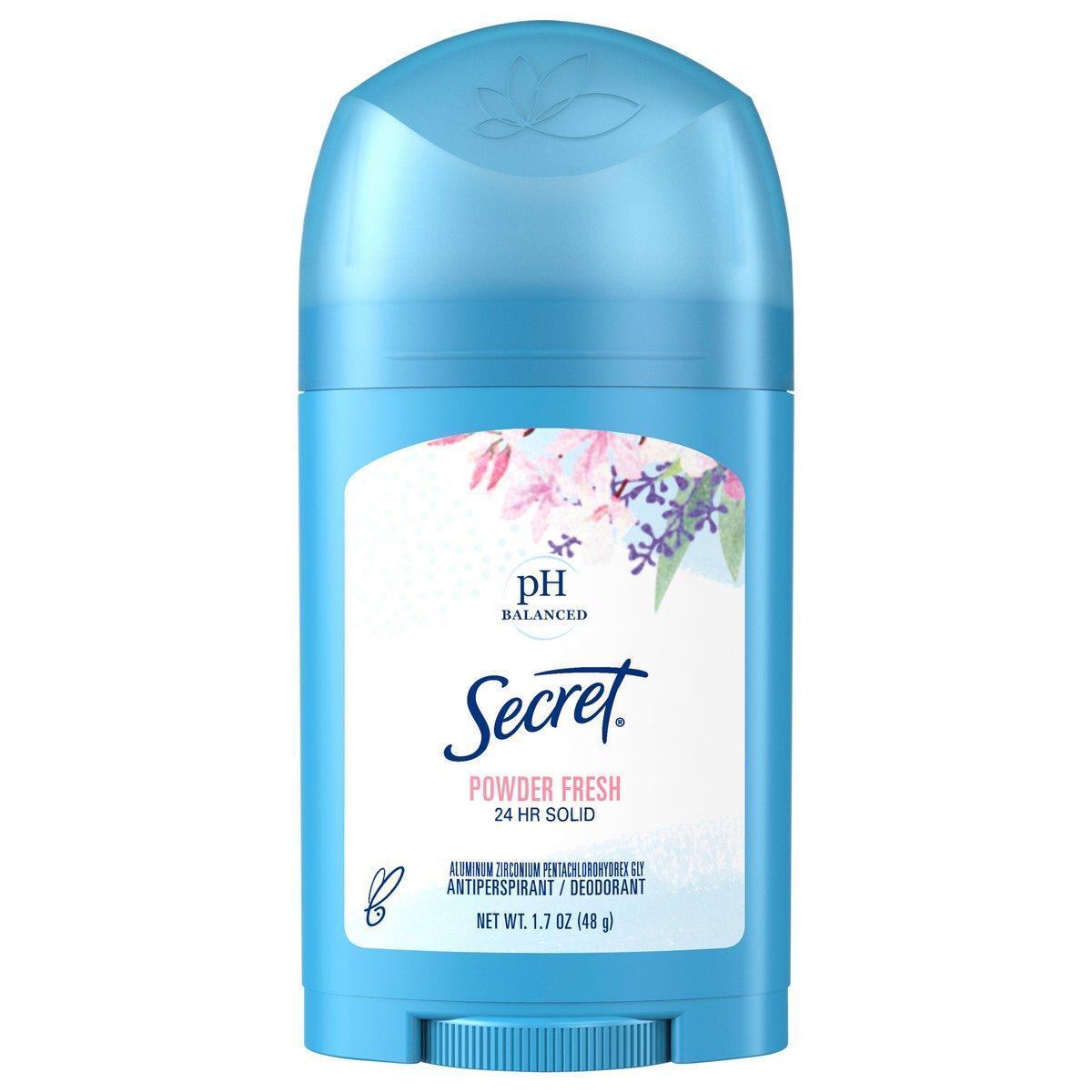 Secret Wide Solid Antiperspirant And Deodorant, Powder Fresh, 1.7 Oz