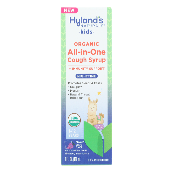 Hyland's  Naturals Kids  Organic  Cough Syrup  Nighttime Grape 4Oz