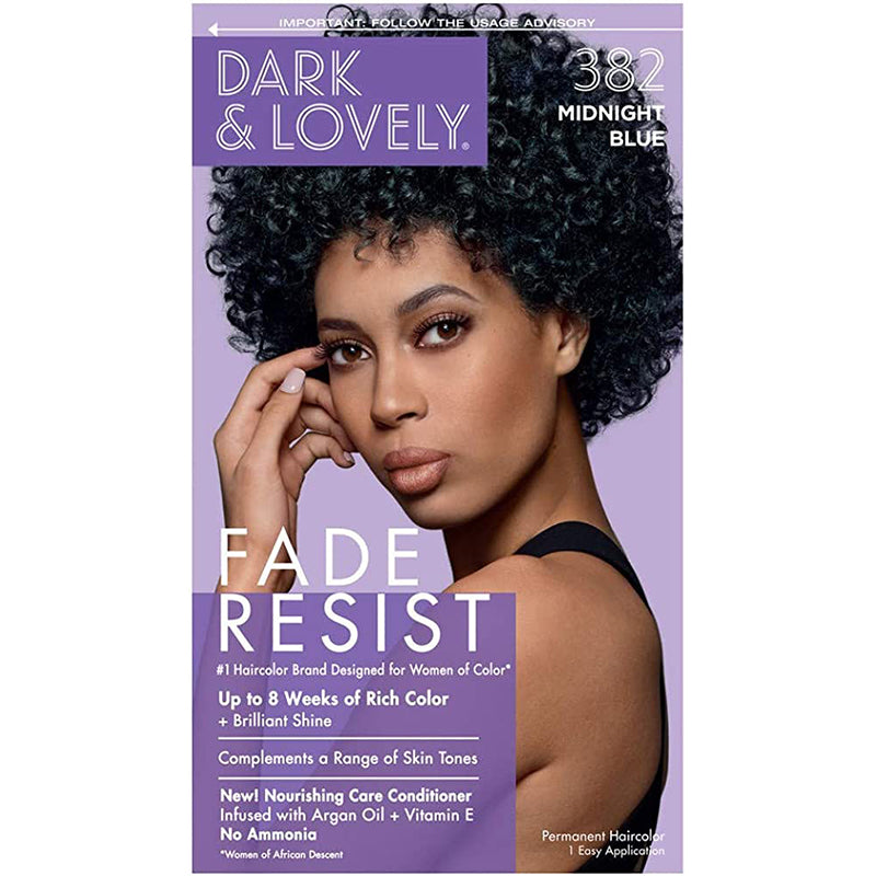 Dark and Lovely SoftSheen-Carson Fade-Resistant Rich Conditioning Permanent Hair Color, 382 Midnight Blue