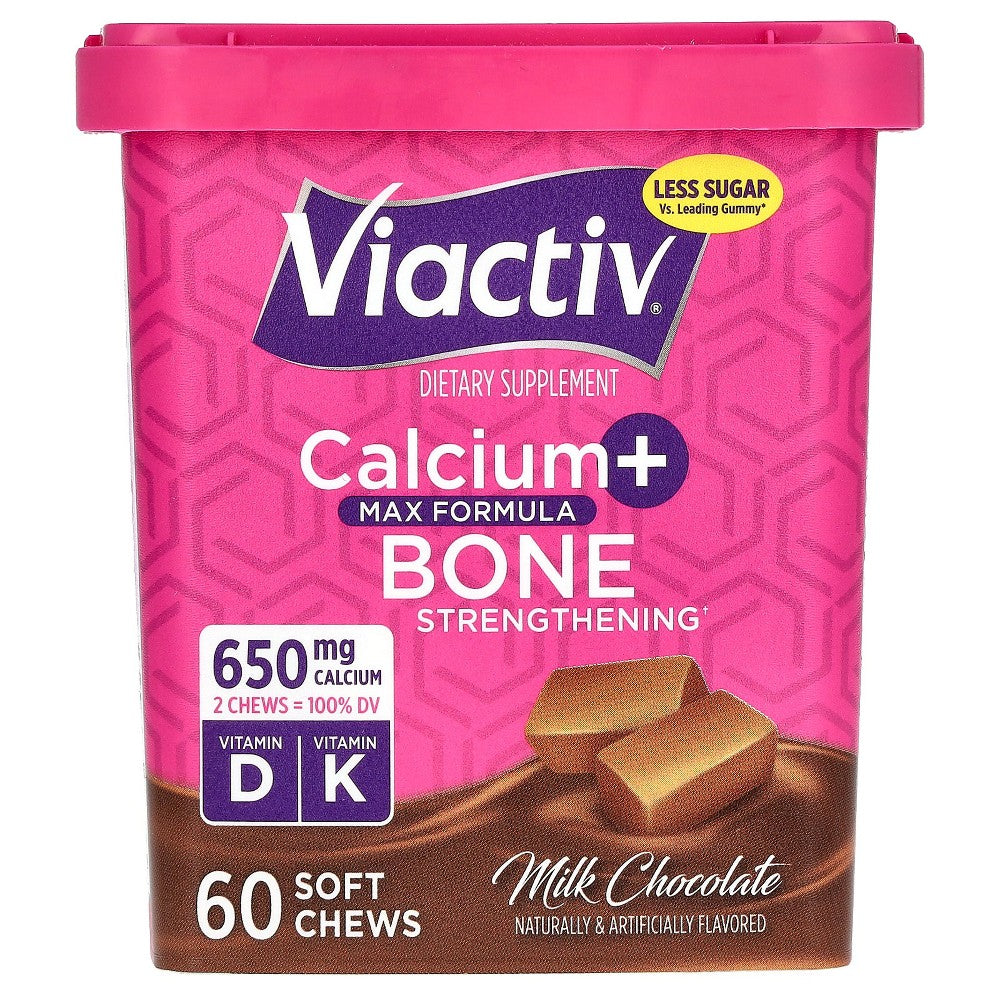 Viactiv Calcium + Bone Strengthening Soft Chews, Milk Chocolate, 60 Count