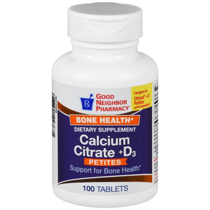 GNP Calcium Citrate + Vitamin D3 Petites Bone & Joint Health Support 100 Tablets