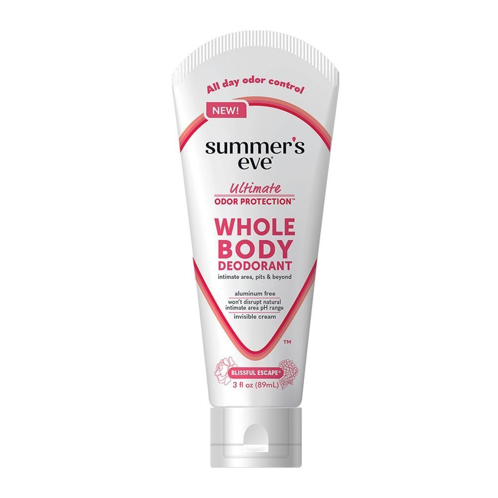 Summer's Eve Whole Body Deodorant Cream, Aluminum-Free, Blissful Escape, 3 oz
