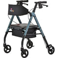 Nova Star 6 Wide BLack Adjustable Rollator - 4 COLOR CHOICE