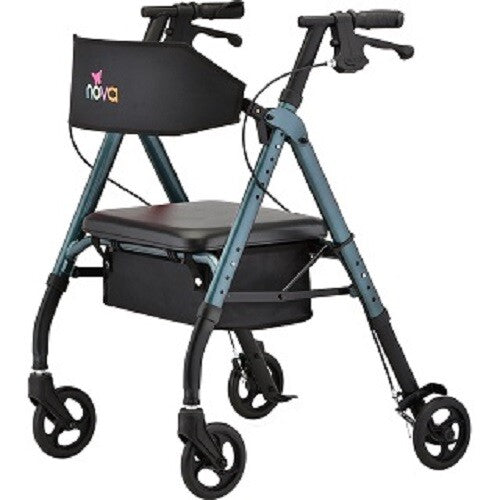 Nova Star 6 Wide BLack Adjustable Rollator - 4 COLOR CHOICE