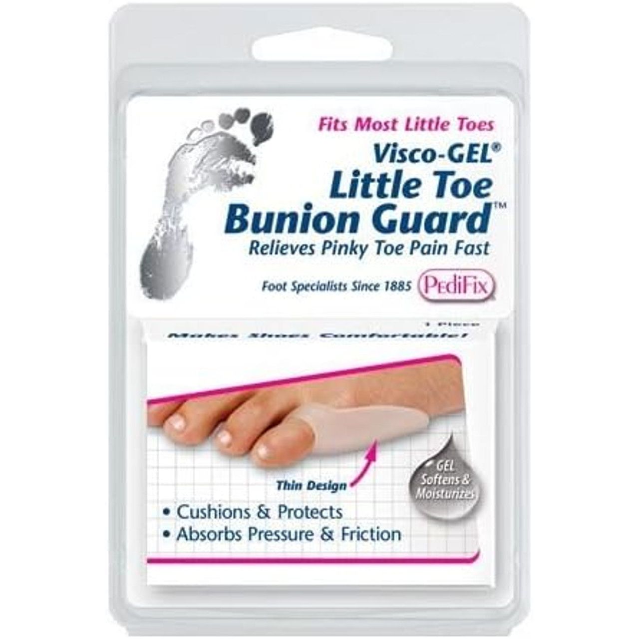 Visco-GEL Bunion Guard, Soft Gel Cushion for Instant Pain Relief & Protection, 1 Count