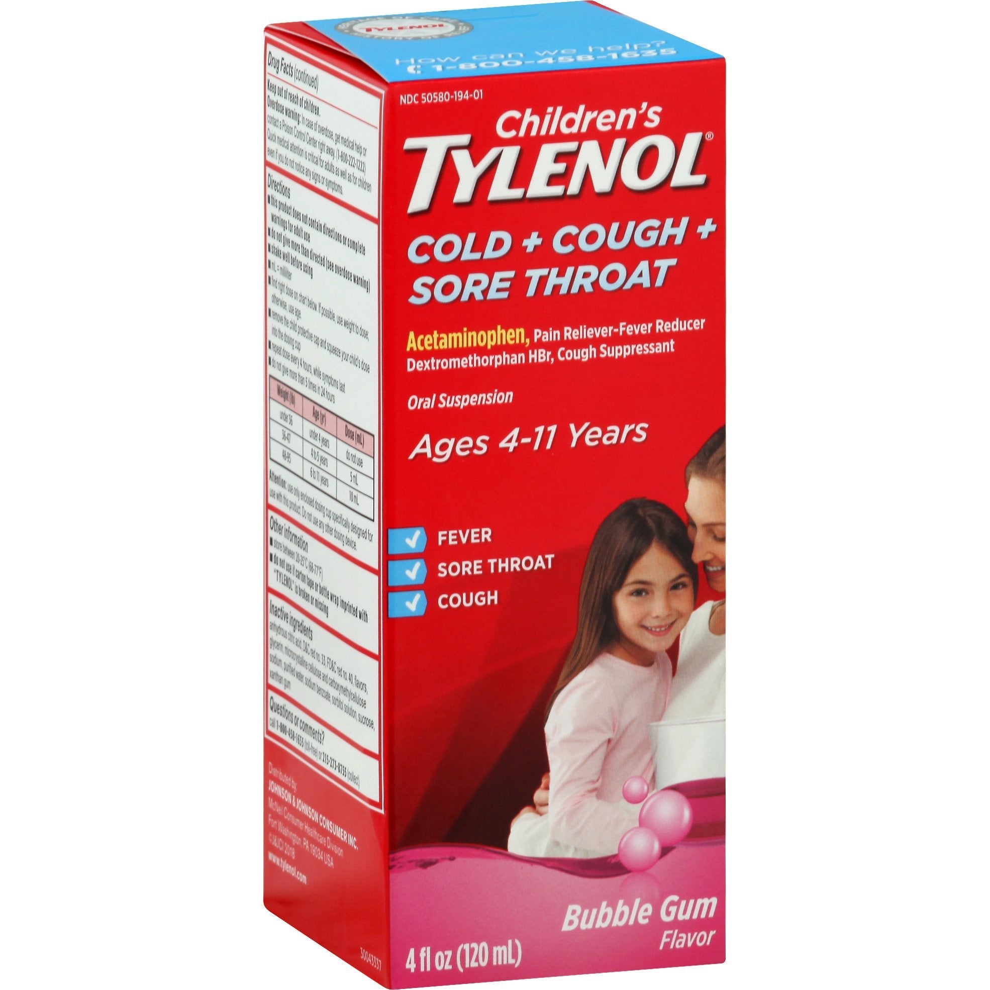 Tylenol Chd Cld/Cghst Ss 120Ml Bgm