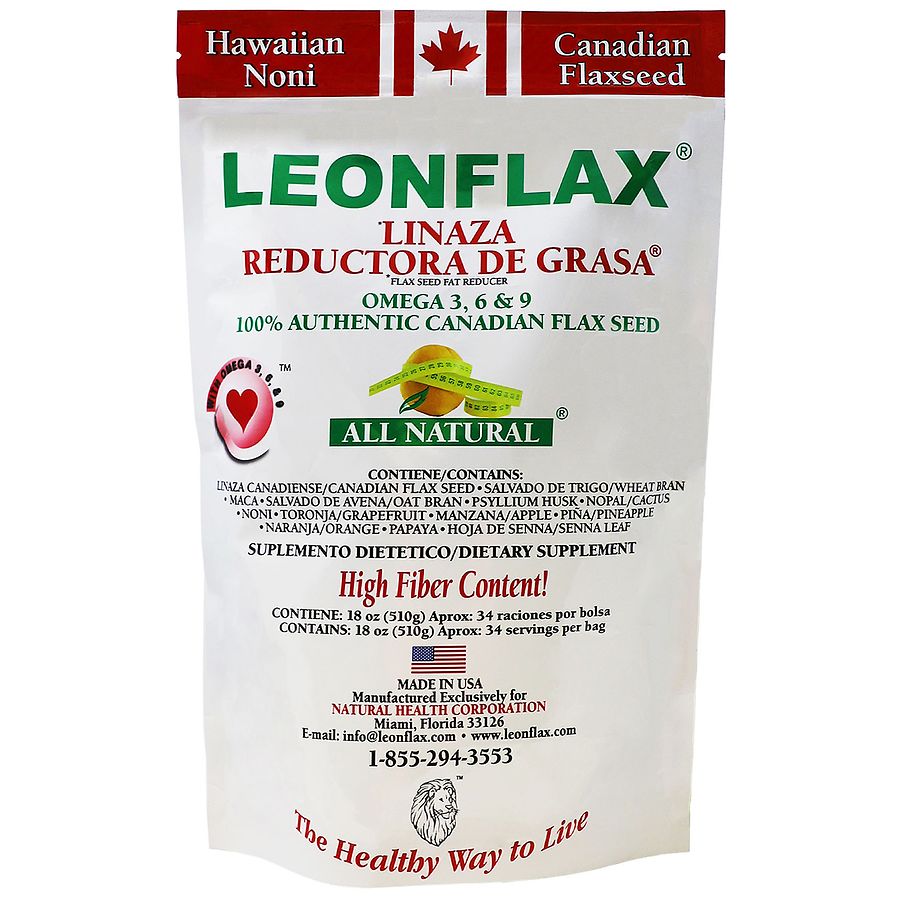 Leonflax® Canadian Flaxseed Plus Fat Reducer – 100% Natural Dietary Supplement (18 oz)
