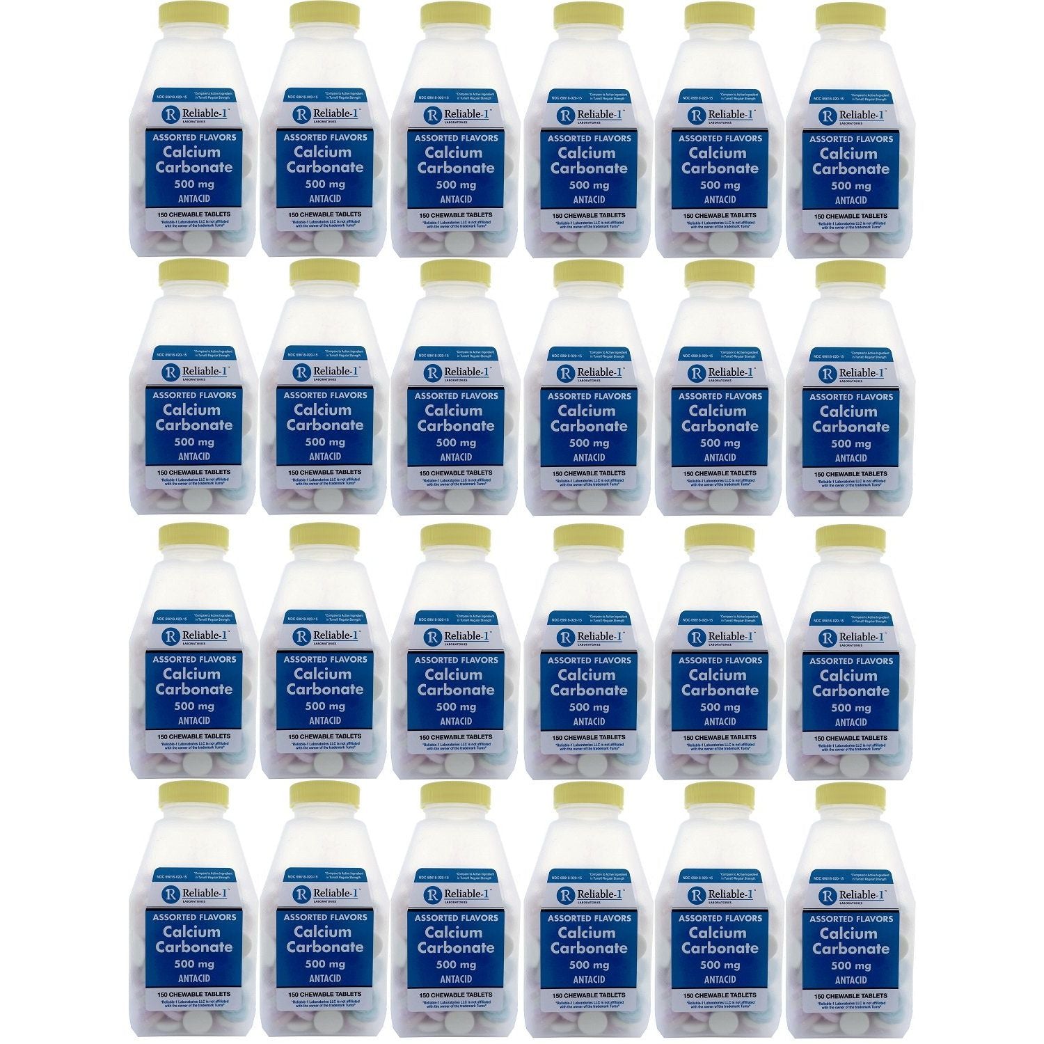 Reliable1 Calcium Carbonate 500mg- 150 Chewable Tablets Reliable 1
