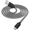 ChargeWorx 6-Inch Lightning Braided Sync & Charge Cable – Black