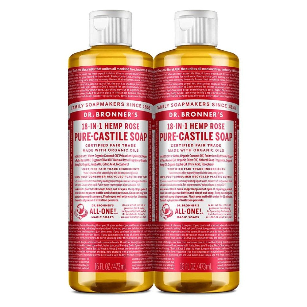 Dr. Bronner's Pure Castile Liquid Soap Rose -- 16 Fl Oz