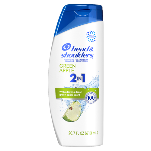 Head and Shoulders 2-in-1 Shampoo and Conditioner, Green Apple Scent, 20.7 fl oz (613 ml)