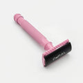 Dural Heavy Stroud Head Double Edge Safety Razor Duty Pink/Black + Pouch