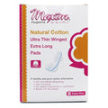 Maxim Natural Cotton Extra Long Pads Ultra Thin with Wings 12 Packs of 8